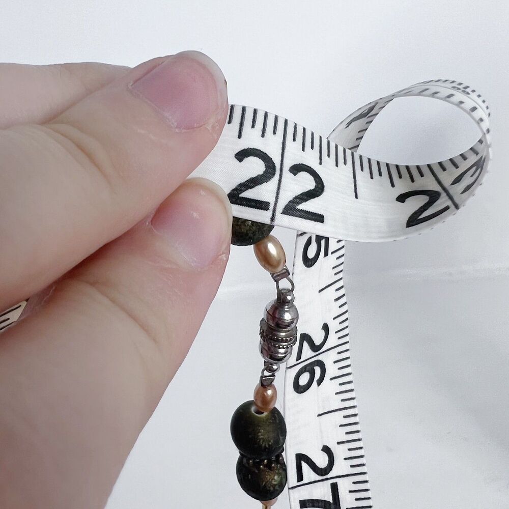 Green Beaded Silver Pendant Statement Necklace Bo… - image 6